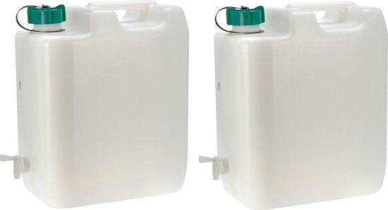 2x Grote water jerrycans met kraantje 35 liter - / waterreservoir voor de... bol.com