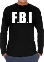 F.B.I. Long sleeve t-shirt zwart heren - zwart F.B.I. shirt met lange mouwen XXL