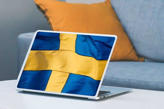 Sticker pour ordinateur portable - 15,6 pouces - Gros plan du drapeau de la Suède