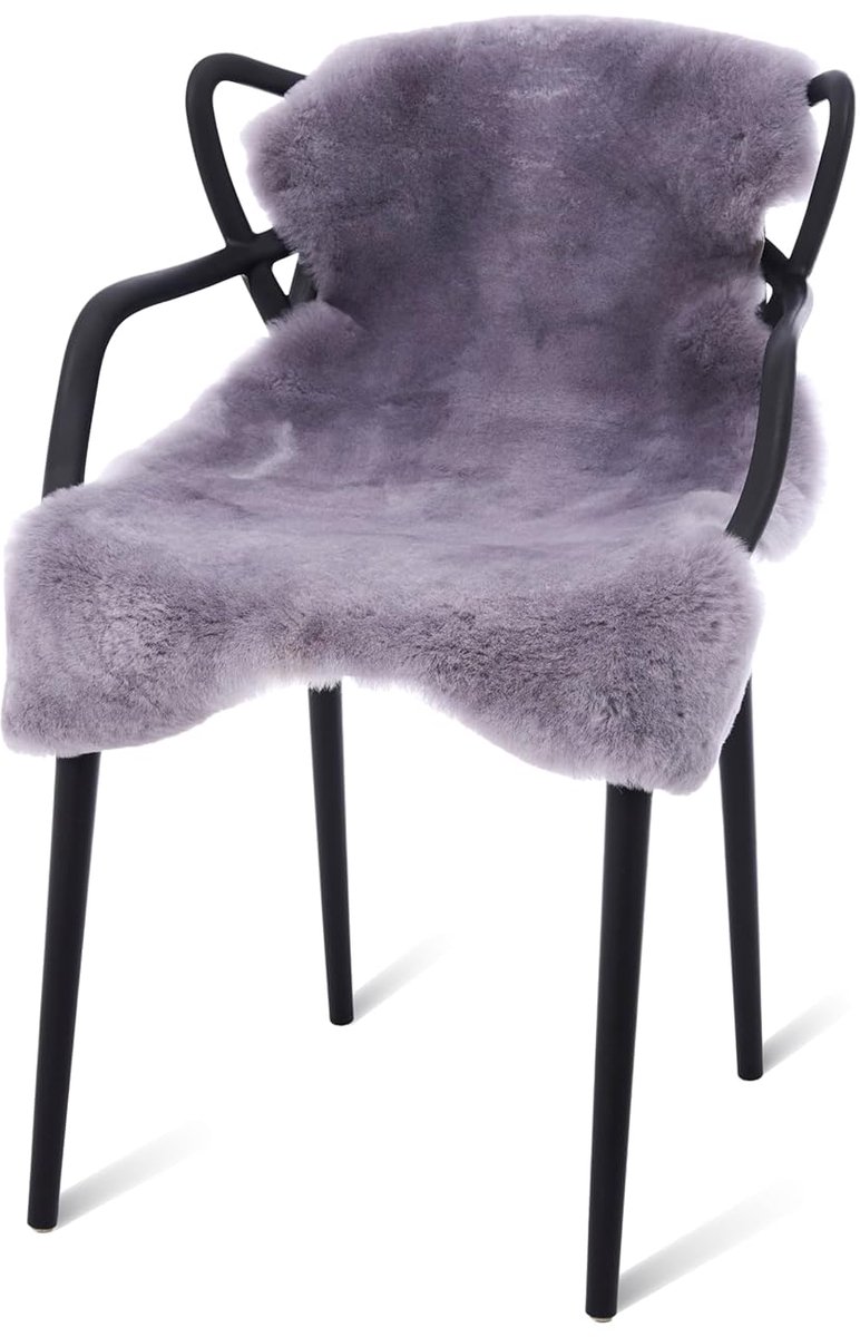 Schapenvacht Zachte schapenvacht - ideaal voor stoelen en tapijt - 1 stuk - natuurlijk materiaal Kleur Grijs Geschoren