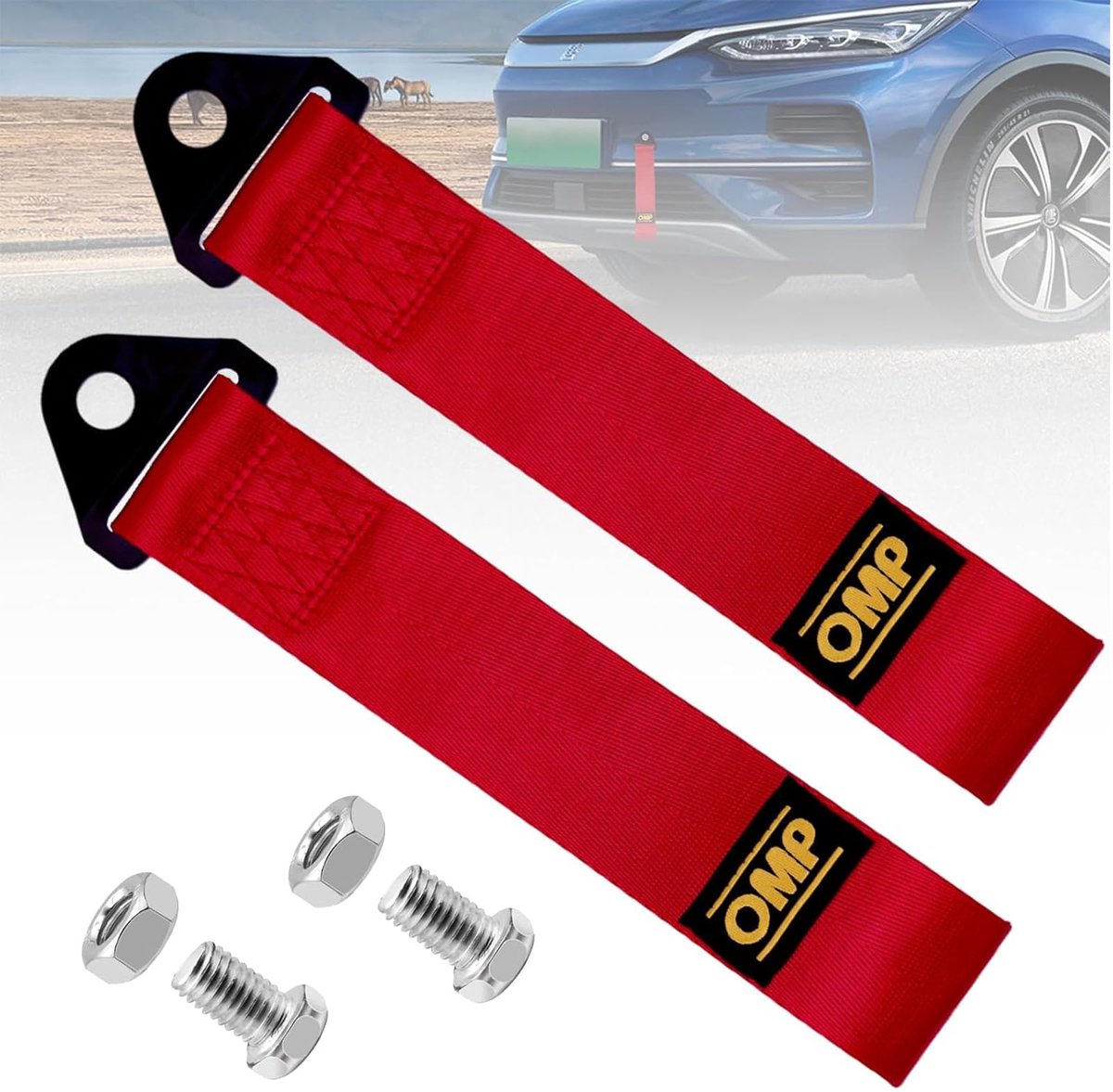 2 Stuks Auto Sleepband - Hoge Sterkte Nylon - Race - Multifunctioneel - Voor Voertuig Voor- en Achterbumper