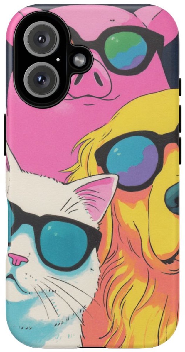 Coole Dieren met Zonnebrillen – Telefoonhoesje Geschikt voor iPhone 16