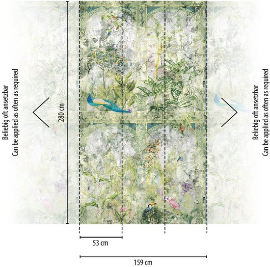 FOND D'ÉCRAN PHOTO HÔTEL CHIC | Tropical et exotique - Vert Blauw Grijs - Livingwalls The Wall II