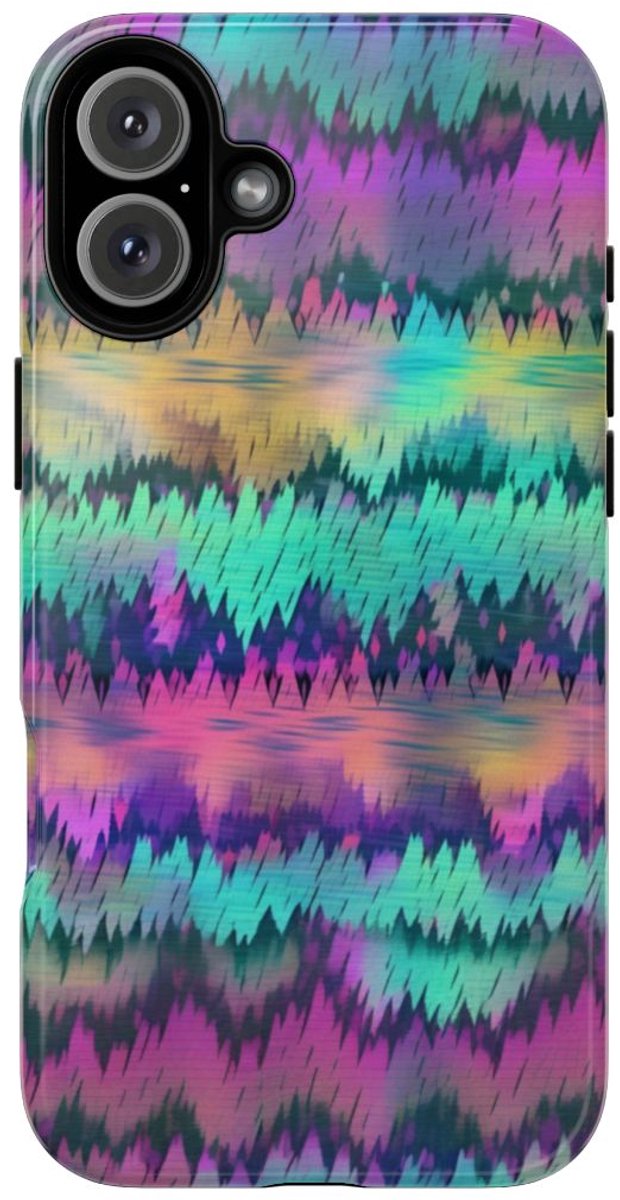Kleurrijk Glitch Patroon Abstract Design – Telefoonhoesje Geschikt voor iPhone 16 Plus