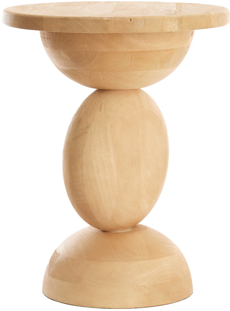bijzettafel MIRTO met mat naturel houten look – Ø40x50 cm