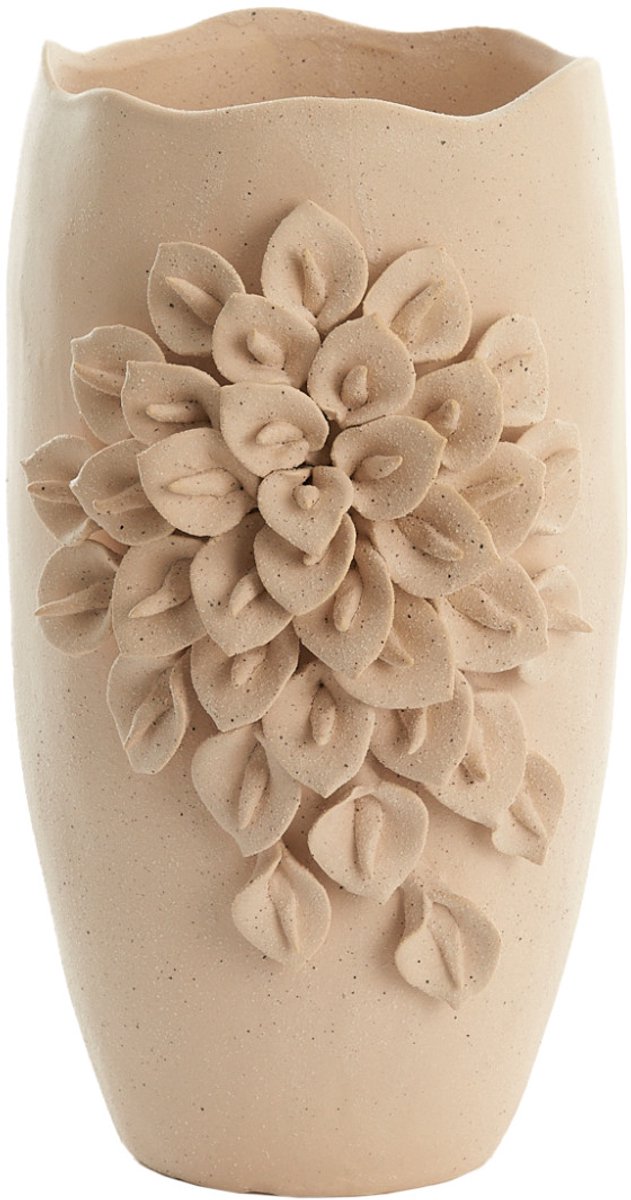 AMIATA vaas van keramiek mat crème 23x19x35.5 cm