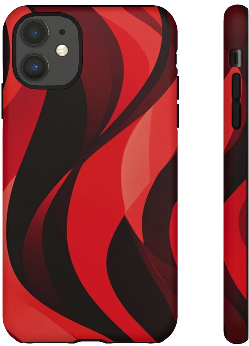 Moderne Rode Golven – Telefoonhoesje Geschikt voor iPhone 11