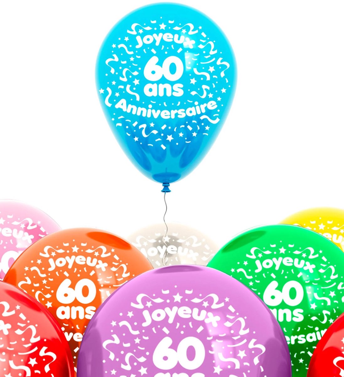 SUD TRADING - Set 8 'Joyeux anniversaire 60 ans' ballonnen