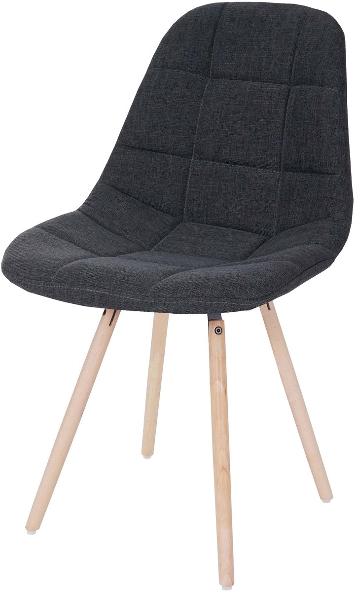 Eetkamerstoel MCW-A60 II, stoel keukenstoel, retro jaren 50 design ~ stof/textiel donkergrijs