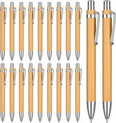 Allecto Plus - Ensemble de stylos à bille en Bamboe - Stylo à bille en bois - Instrument d'écriture écologique - Durable - Fournitures de bureau - Finition blé