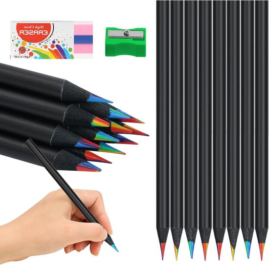 25 Stuks Regenboogkleurpotloden 7-in-1 - Magische Kleurpotloden Voor Kinderen En Volwassenen