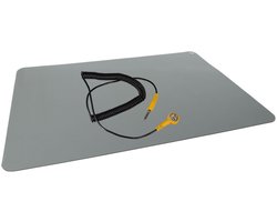 Velleman Antistatische soldeermat met aardingssnoer, 1000 x 700 mm, grijs