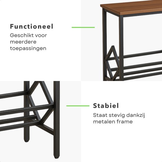 Cheqo® LP Opbergsysteem - Bijzet Tafel - Vinyl Houder - Platenrek - Platenhouder - Bijzettafel - Platenkast - Platenstandaard LP Rek - Platenspeler Meubel - Metaal MDF — afbeelding 4