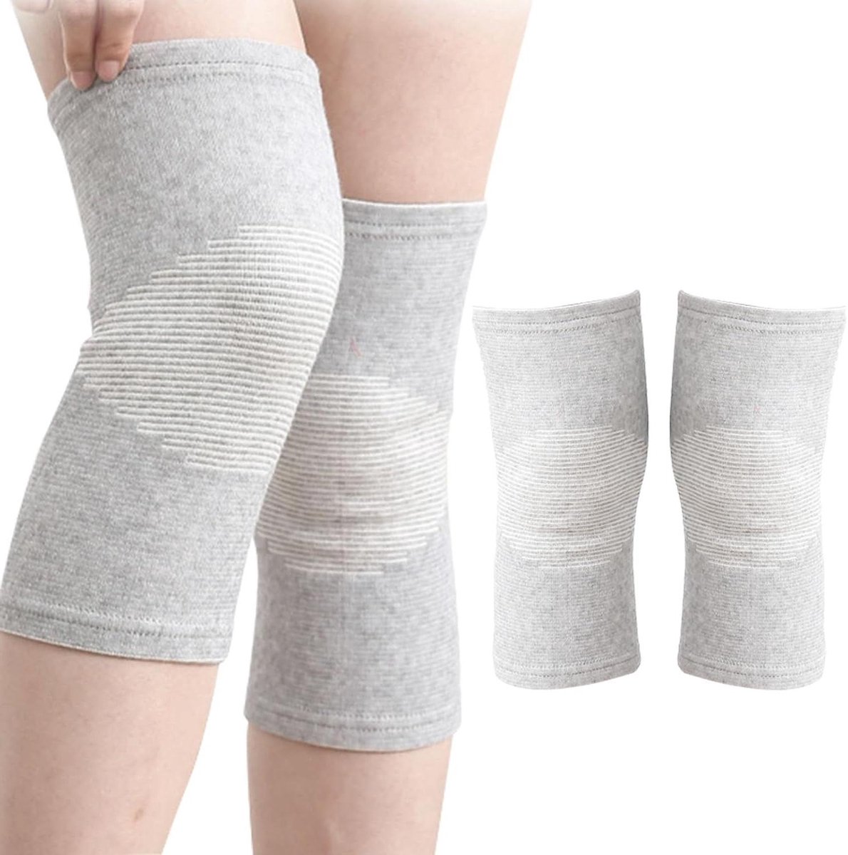 Bamboe Kniebandages 4 stuks - Knieondersteuningsbandage voor Heren en Dames - Artrose - Sport - Basketbal - Volleybal - Hardlopen - Wandelen