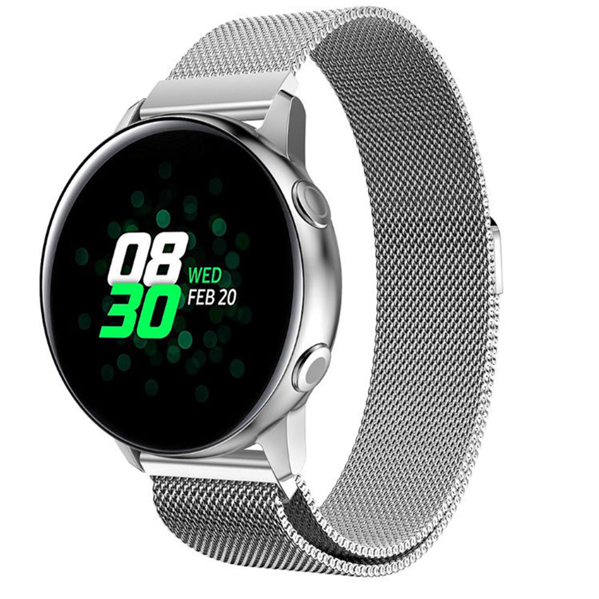 Qelus Zilver Roestvrijstalen Mesh Horlogebandje - Magneetsluiting Snelwissel - Universeel Horlogeband Horlogebandje Voor Smartwatches Horloges - Instelbaar 167-252mm - 20mm