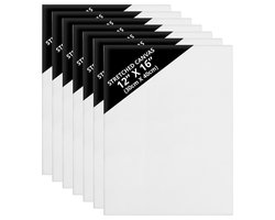 Belle Vous 7 Pak Blank Canvas – 30 x 40cm– Kleine Voorgerekte Canvas Paneel Borden – Geschikt voor Acryl en Olieverf, Maar ook Voor Schetsen en Tekenen