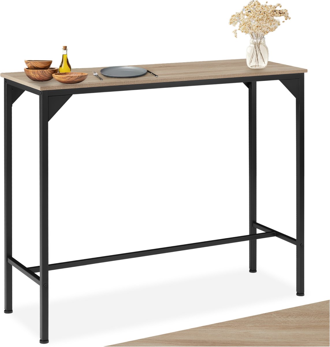 tectake - Bartafel Kerry - eettafel - keukentafel - industrial light - LxBxH 120 x 40 x 100,5 cm - 404339