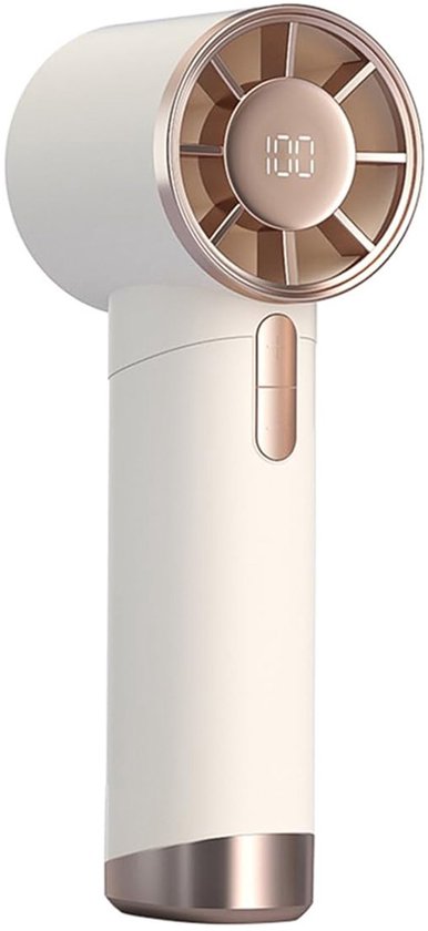 Draagbare Turbo Handventilator – 4000mAh USB-C Oplaadbaar – 1-100 Snelheden – IJskoele Lucht – Digitaal Display – 180° Verstelbaar – Donkergrijs