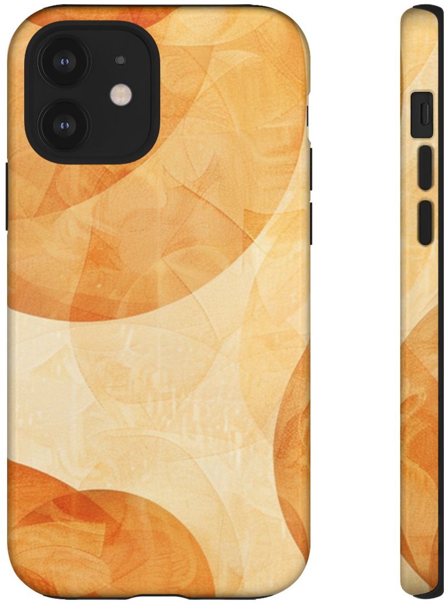 Oranje Geometrische Cirkels Abstract – Telefoonhoesje Geschikt voor iPhone 12