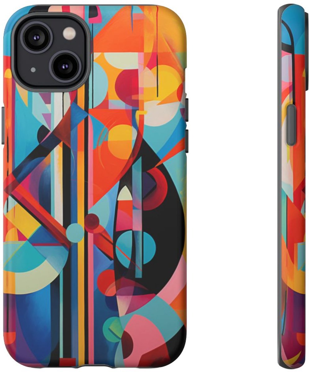 Abstracte Geometrische Kleurencombinatie – Telefoonhoesje Geschikt voor iPhone 14 Plus