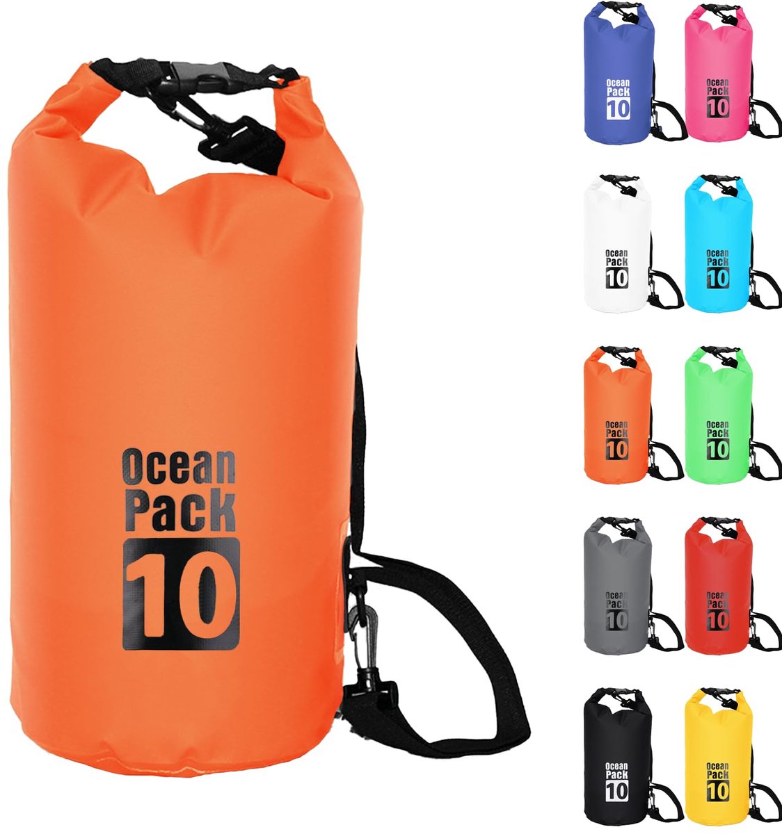Waterdichte Tas - Waterproof Drybag - Opberg Zak -10L - Outdoor Tas -Oranje
