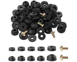 Rubberen afdichting rond - 60 stuks rubberen sluitringen - platte afdichtingsset - diameter 1/4 inch en 3/8 inch kraan - repareren van lekkende kranen - vervangen van versleten afdichtingen