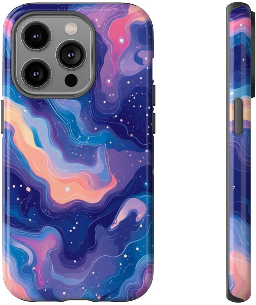 Kleurrijke Abstracte Kosmische Wervelingen – Telefoonhoesje Geschikt voor iPhone 14 Pro