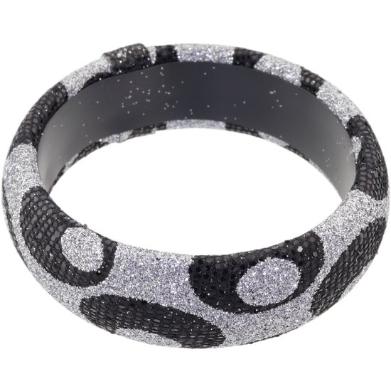 Behave Festive bracelet dames - bracelet glam - paillettes gris noir