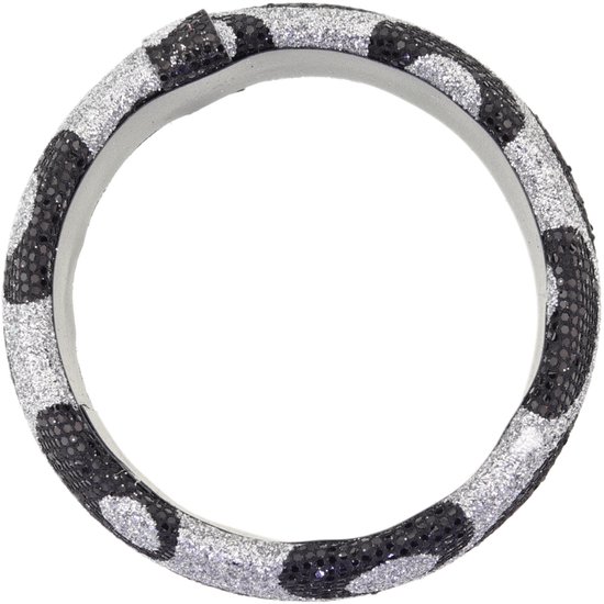 Behave Festive bracelet dames - bracelet glam - paillettes gris noir