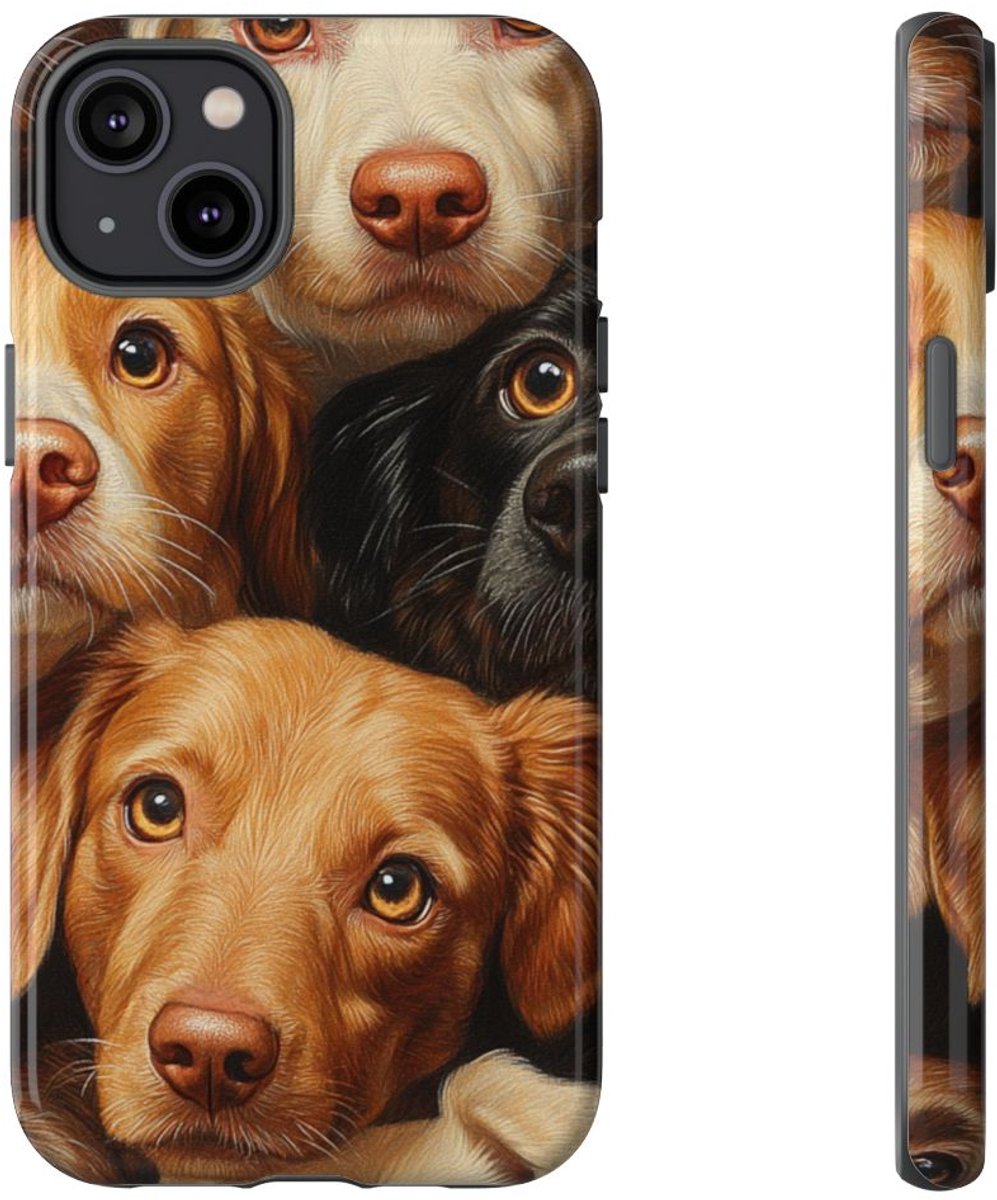 Realistisch Hondenkoppenpatroon – Telefoonhoesje Geschikt voor iPhone 14 Plus