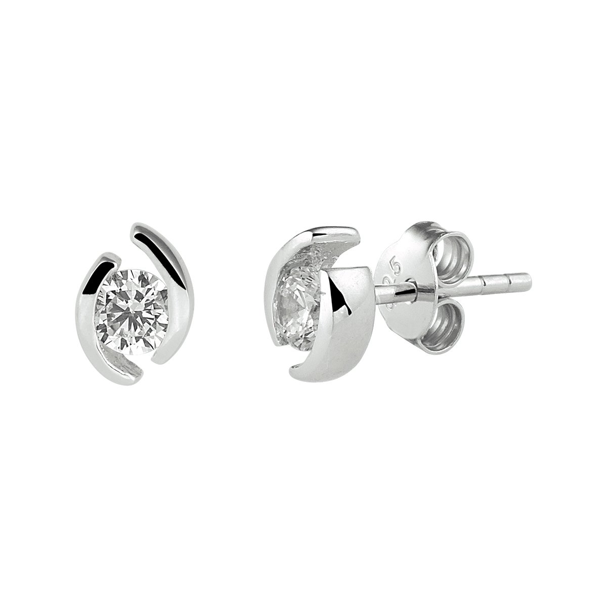 Glams oorknoppen zirkonia - Zilver