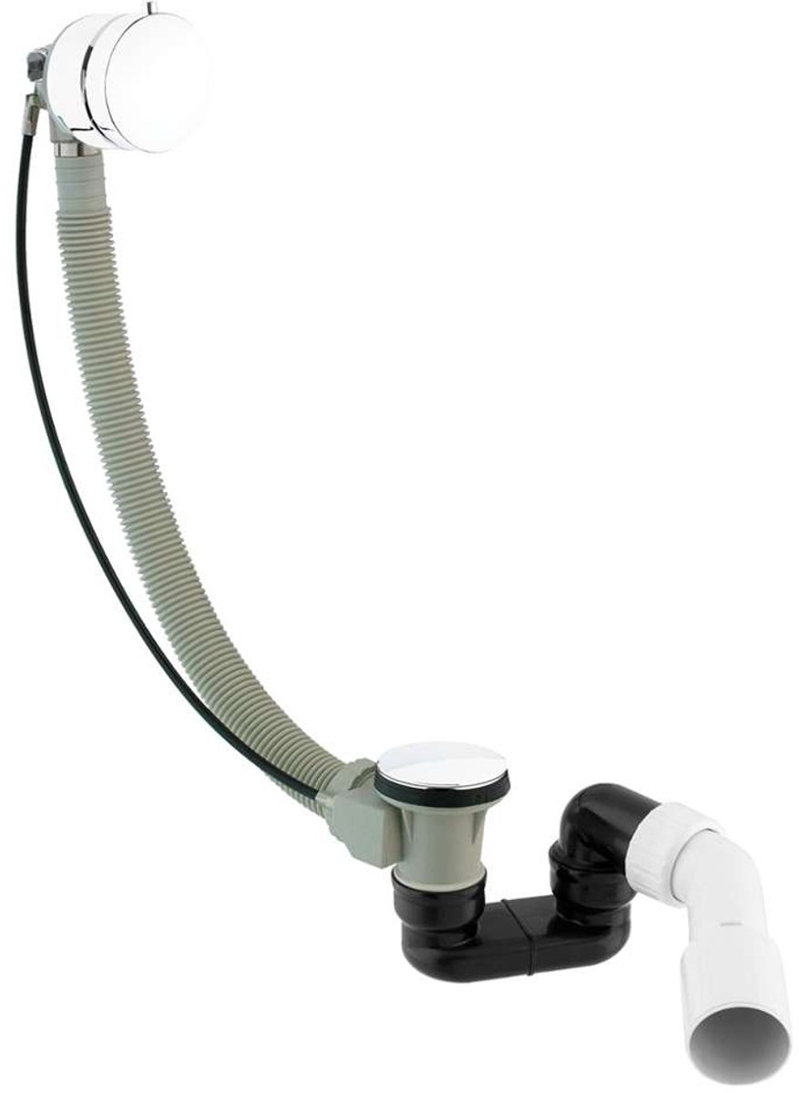 OMNIRES CGS - Badafvoer- en overloopset met vulsysteem, lengte 81 cm, glanzend wit TK132-PLUS-3.35+64-SBP