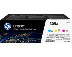 HP 305A - Tonercartridge - Origineel - Standaard Capaciteit - 3 pack - Cyaan/Magenta/Geel