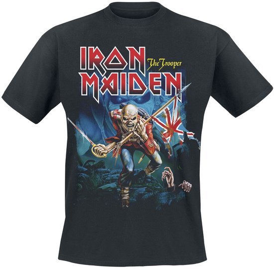 Iron Maiden POM Trooper Eddie Large Eyes Heren T-shirt - zwart - L