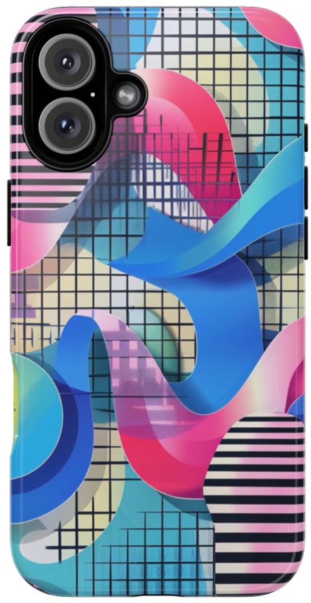 Kleurrijk Abstract Geometrisch Patroon – Telefoonhoesje Geschikt voor iPhone 16 Plus