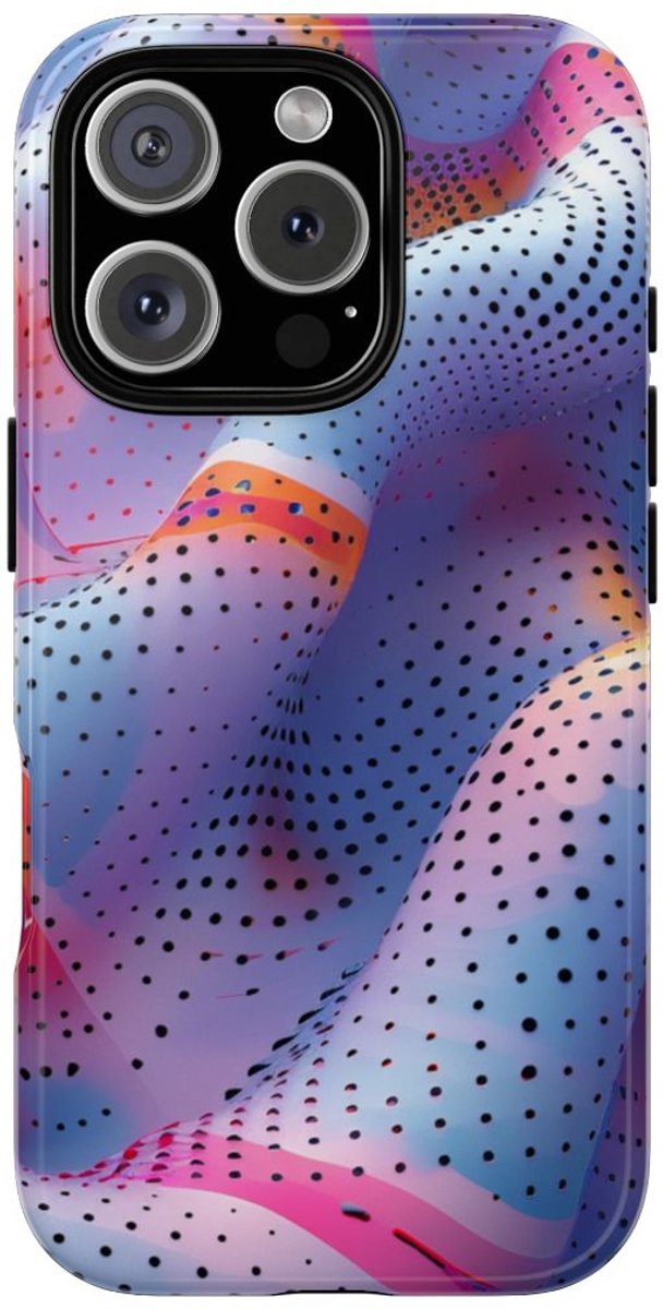 Abstracte Golvende Stippenpatroon – Telefoonhoesje Geschikt voor iPhone 16 Pro