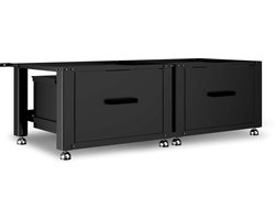 Bodo® - Wasmachine Verhoger - Dubbel - Kast - Ombouw met Lade - Zwart - 124x58x44-48cm
