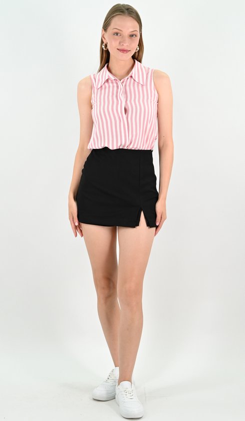 YesMooi - Jupe-short fendue devant - Jupe courte - Zwart - XXL (44)