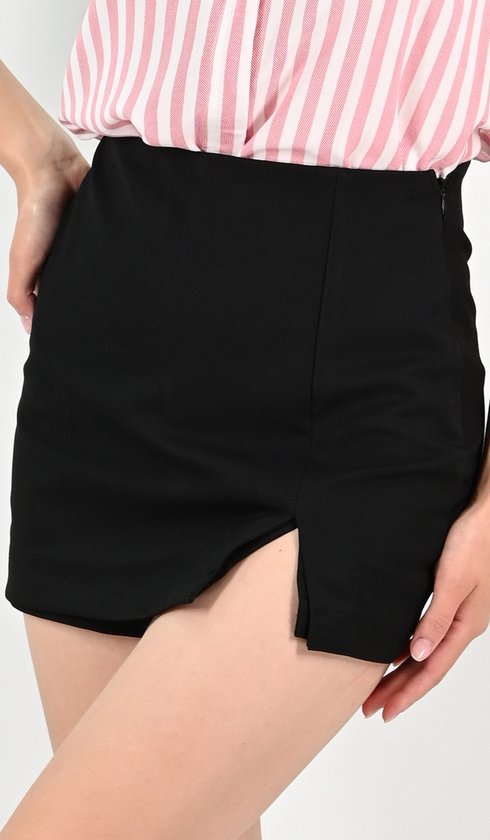 YesMooi - Jupe-short fendue devant - Jupe courte - Zwart - M (38)