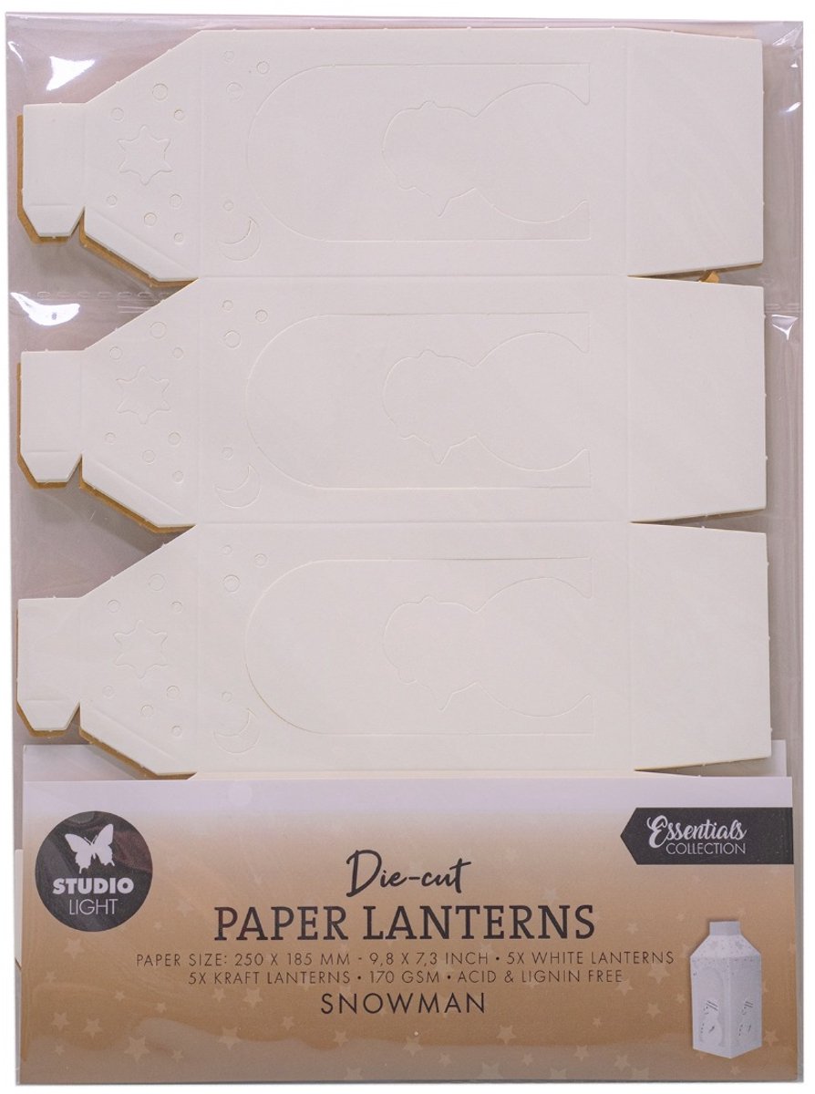 Die-cut paper lanterns Snowman - Essentials nr. 54