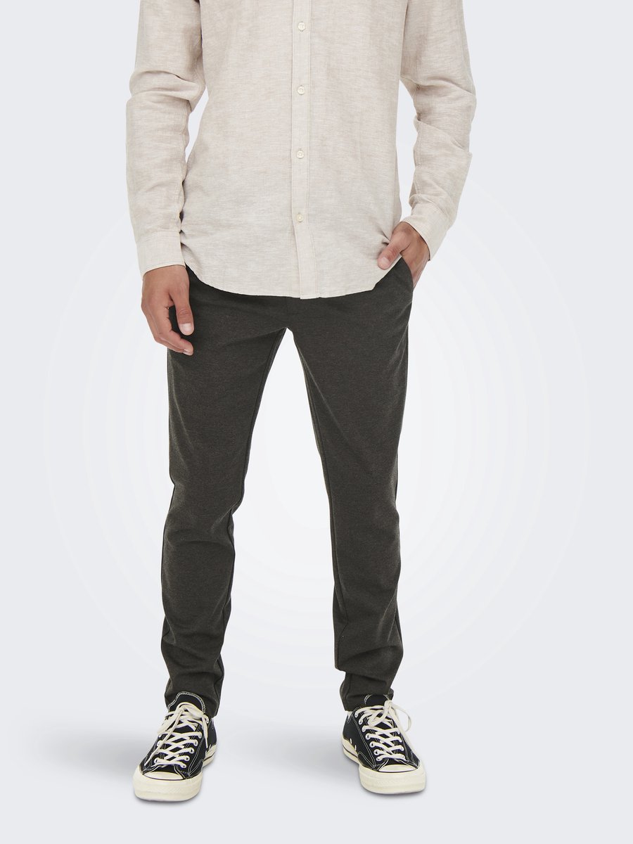 Only & Sons Heren Chino Broek ONSMARK slim Grijs 29W / 30L Volwassenen