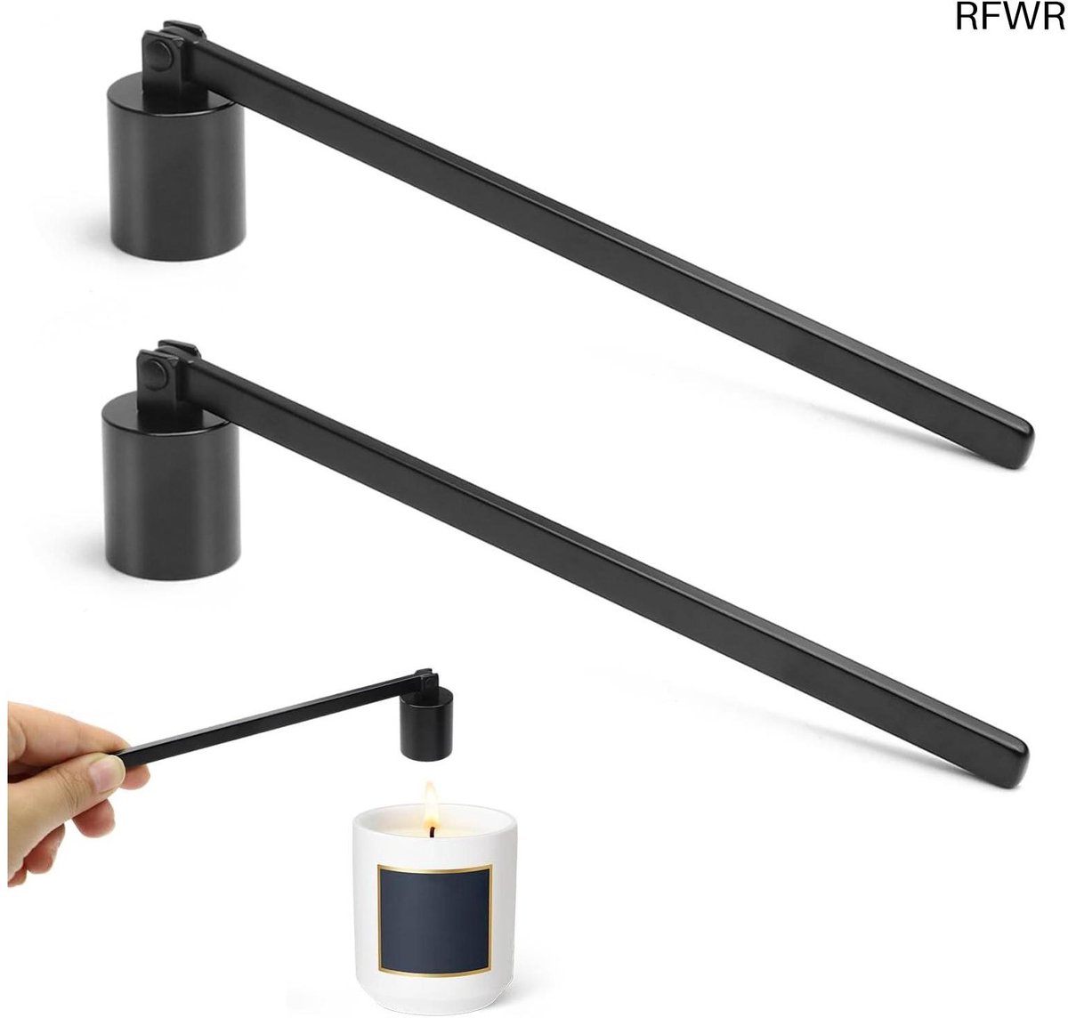 RFWR® Roestvrijstalen kaarsenblusser set met lange handgreep - 2 stuks