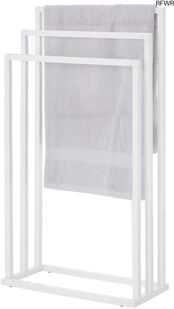 RFWR® Handdoekhouder op standaard met 3 niveaus - Metalen frame - Geschikt voor badkamer en kleding