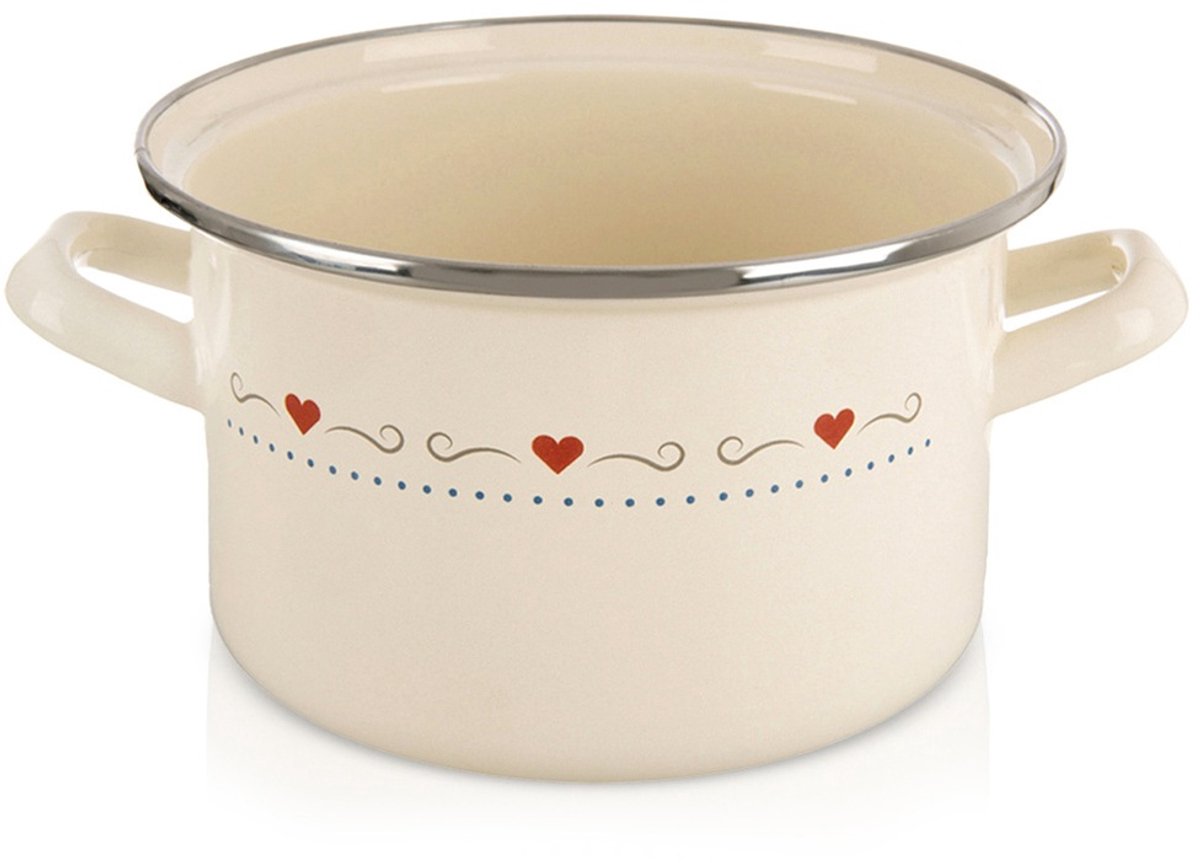 Kookpan Geëmailleerde Crème TONCA 18 cm, 2 l - Kookpot - Soeppan