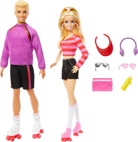 Barbie 65 jaar Fashionistas - Barbie en Ken pop - Geïnspireerd klassieke rolschaatserslook 1980 van Barbie — afbeelding 4