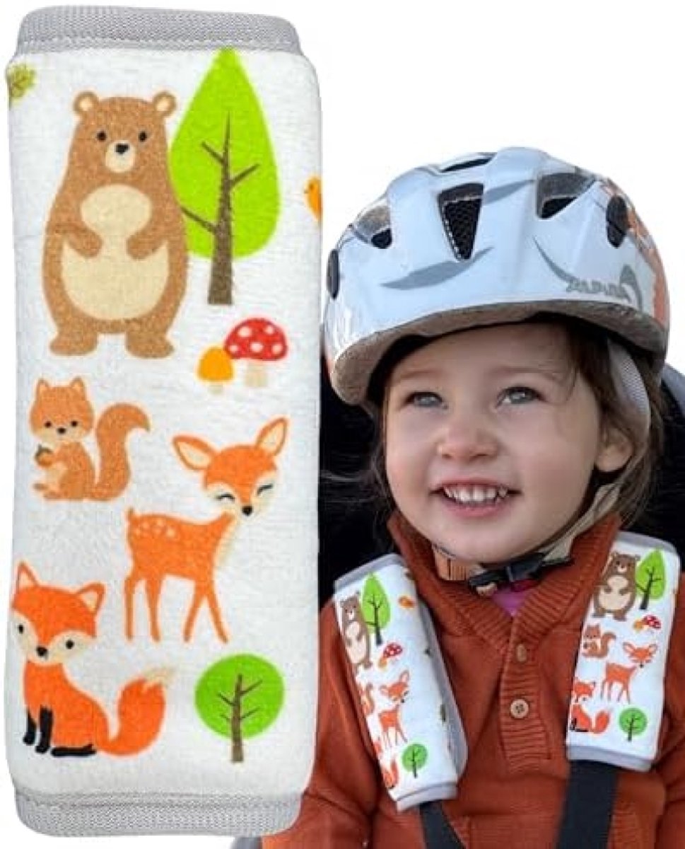 Image of 2x Gordelhoes Bosdieren – Gevoerde Schouderbeschermers voor Autostoel & Kinderwagen, Uniseks Accessoire voor Baby's, Jongens en Meisjes, Comfort en Veiligheid