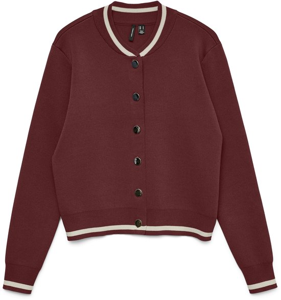 Vero Moda Vest Vmevelijn Ls Bomber Knit Cardigan E 10341071 Syrah/w. Birch D Dames Maat - XL