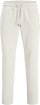 Crème joggingbroek met trekkoord en zwarte details.