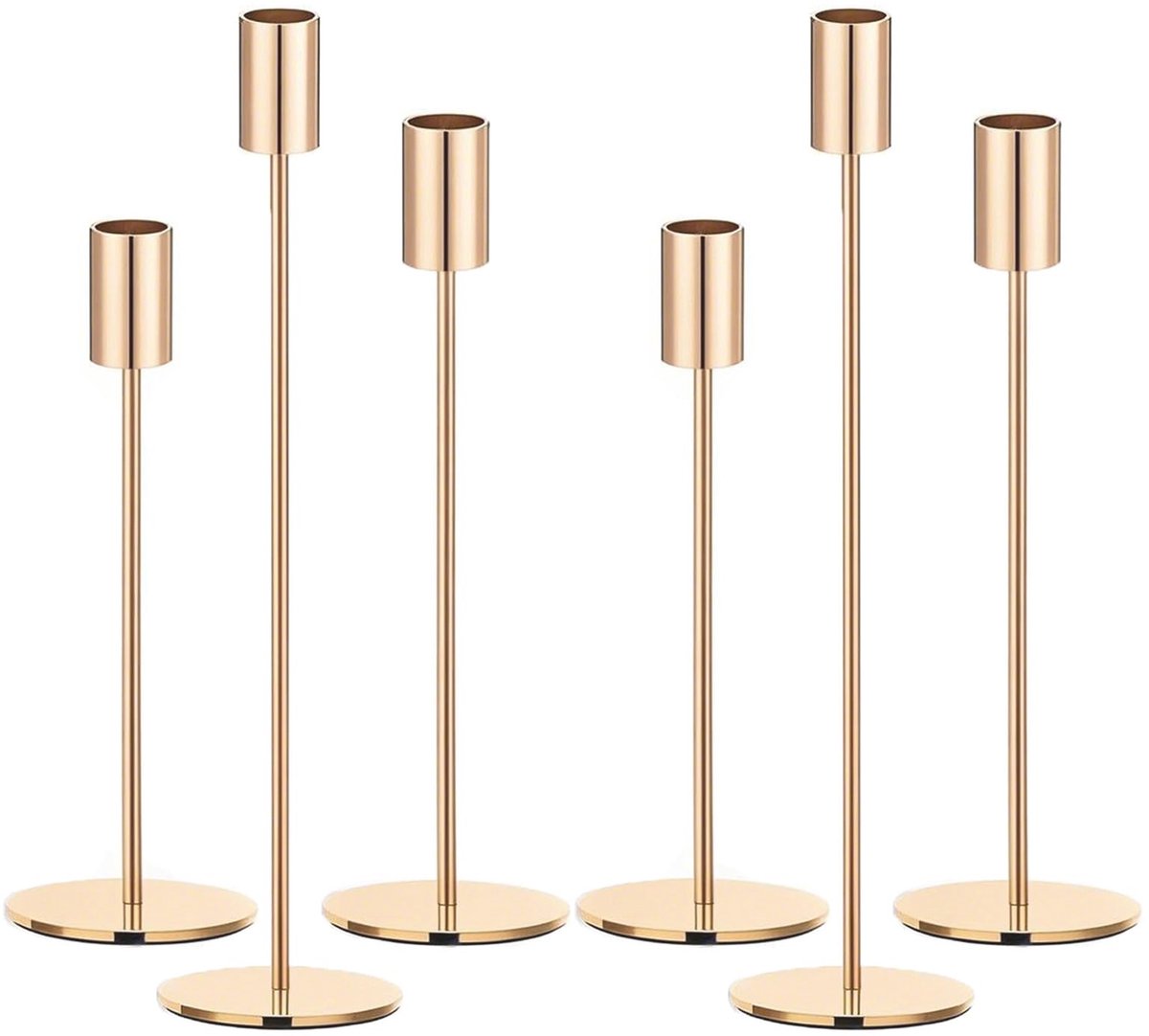 Ibenzoa Decoratieve Set van 6 Gouden Kandelaren voor Tafeldecoratie en Feesten