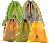 5 stuks waterdichte opbergtassen met trekkoord voor zwembad en reizen - ideaal voor schoenen en stof - organizer voor fitness en bagage